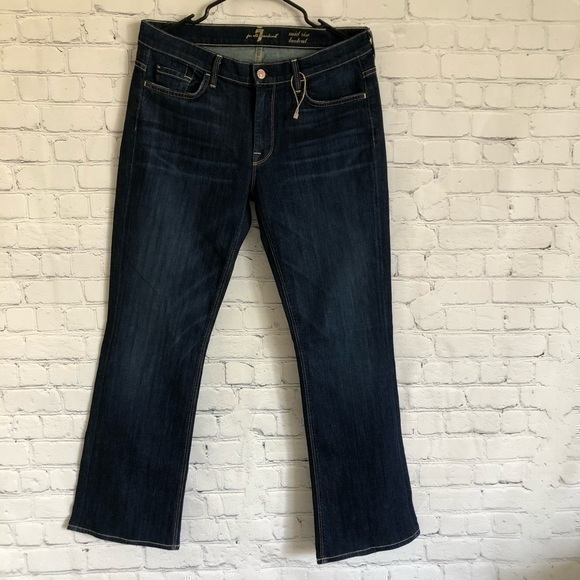 7 For All Mankind Blue Denim Mid Rise Bootcut 31 - Picture 1 of 10